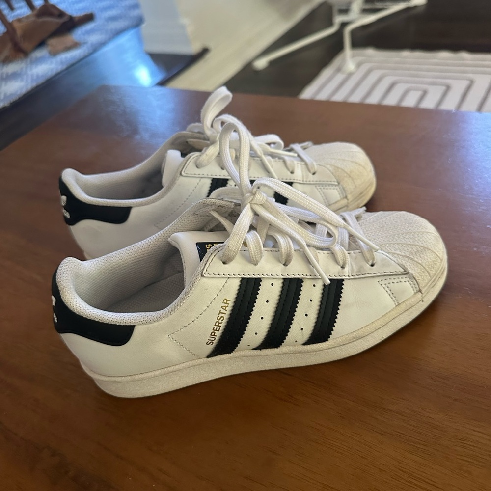 Adidas Kids Superstar White Black Stripes Sneakers